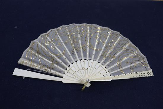 A fan, fan case, hair combs etc